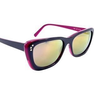 Shauns California Fidra Womens Plastic Sunglass 02 Burgundy Red 53-18 w Case